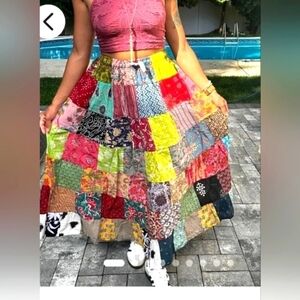 Kantha Patchwork maxi skirt